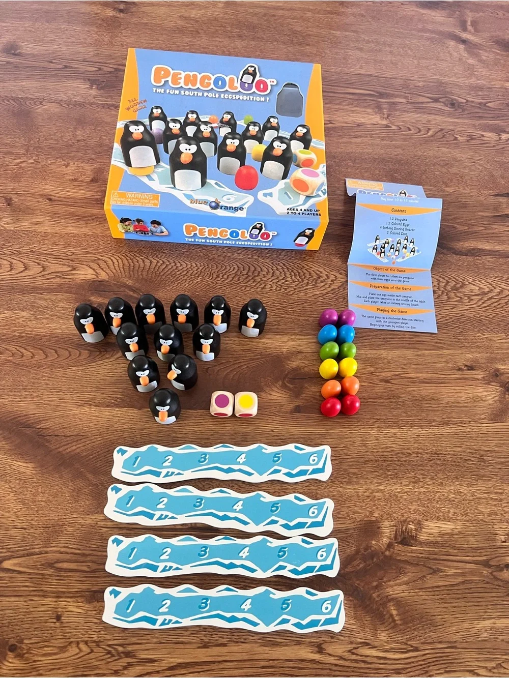Blue Orange Pengoloo Wooden Memory Game